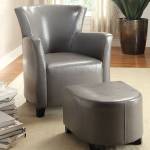 HALF MOON BAY ACCENT CHAIR W/ OTTOMAN GRAY CM-AC6710-GY